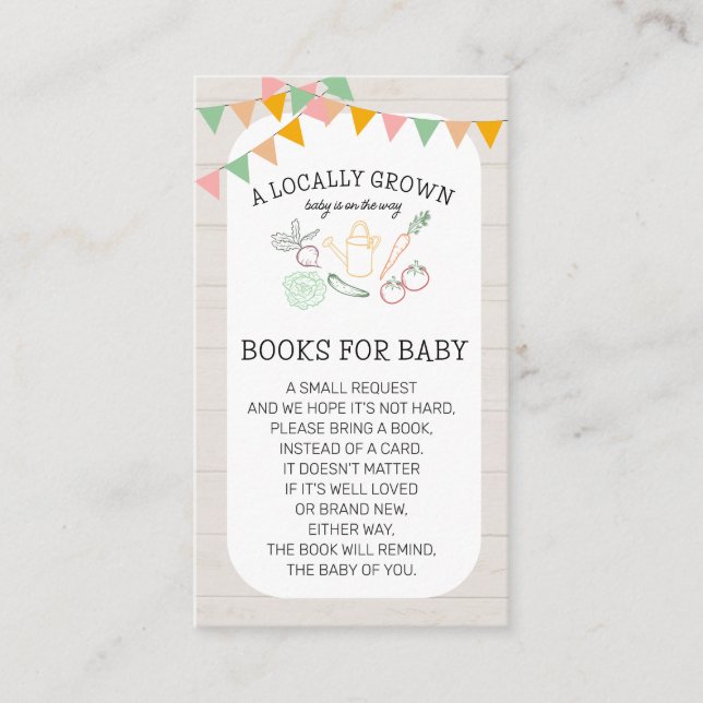 Locally Grown Farmers Market Books For Baby Enclosure Card (Front)
