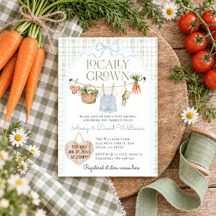 Locally Grown Farmers Market Boy Baby Shower Invitation
