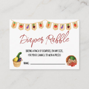 Locally Grown, Farmer's Market, Diaper Raffle Enclosure Card