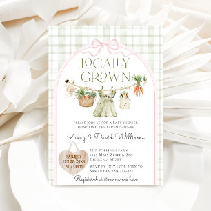 Locally Grown Farmers Market Girl Baby Shower Invitation