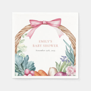 Locally Grown Farmers Market Girl Baby Shower Napkin