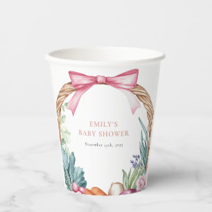Locally Grown Farmers Market Girl Baby Shower Paper Cups