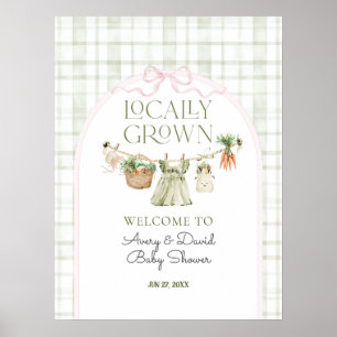 Locally Grown Farmers Market Girl Baby Shower Poster