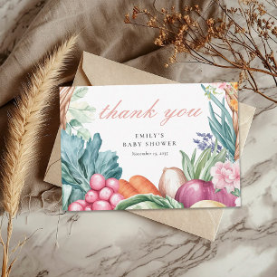Locally Grown Farmers Market Girl Baby Shower Thank You Card