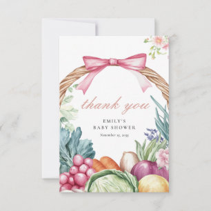 Locally Grown Farmers Market Girl Baby Shower Thank You Card