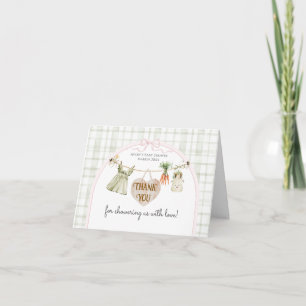Locally Grown Farmers Market Girl Baby Shower Thank You Card