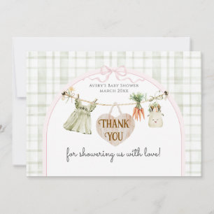 Locally Grown Farmers Market Girl Baby Shower Thank You Card