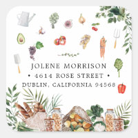 Locally Grown Farmer's Market Return Address Label