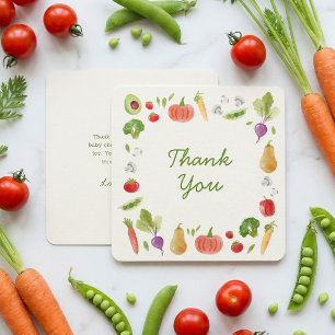 Locally Grown Farmer's Market Veggies Baby Shower Thank You Card