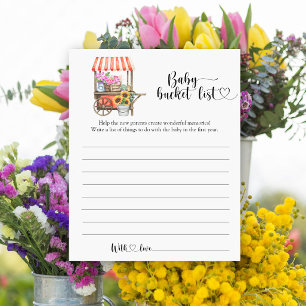 Locally grown flower baby shower Baby bucket list