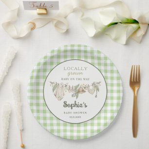 Locally Grown Fresh Farmers Market, Baby shower Paper Plate