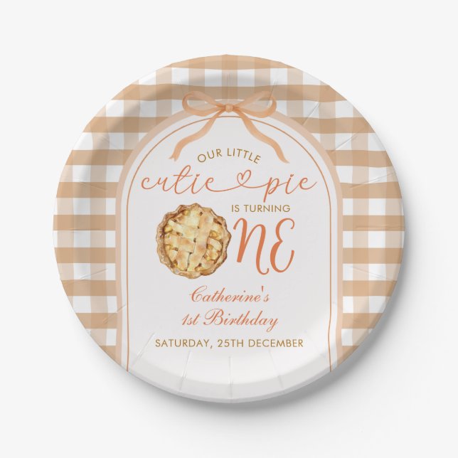 Locally Grown Fresh Market Baby Shower Gingham Paper Plate (Front)