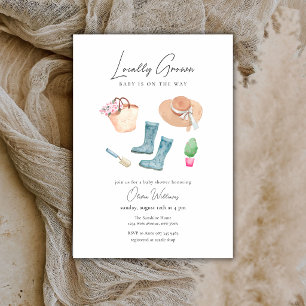Locally Grown Gardening Rain Boots Baby Shower  Invitation