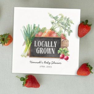 Locally Grown Gender Neutral Baby Shower Napkin
