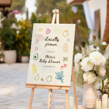 Locally Grown Hand Drawn Baby Shower Welcome