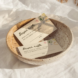 Locally Grown Hand Drawn Diaper Raffle Enclosure Card