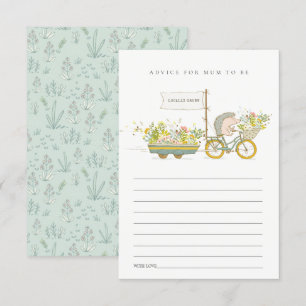 Locally Grown Hedgehog Advice for Mum Baby Shower Enclosure Card