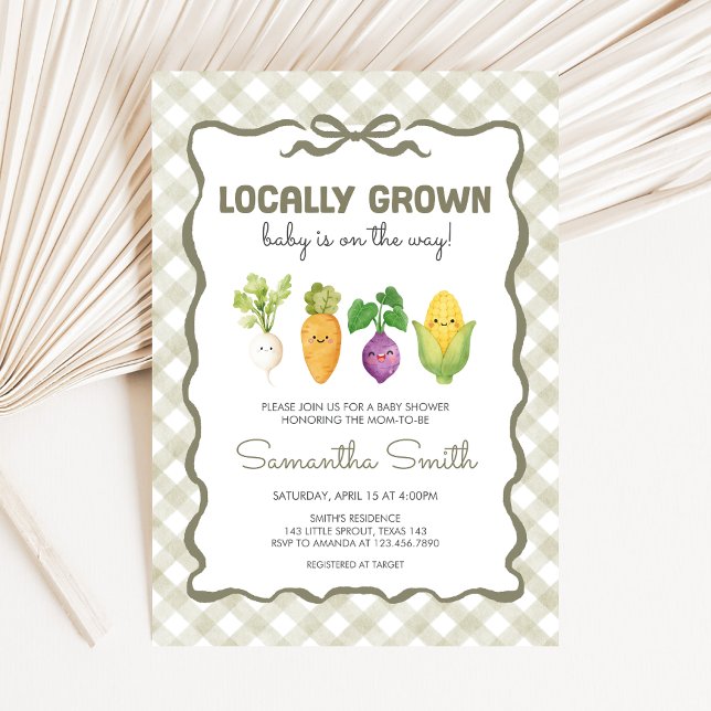 Locally Grown Little Sprout Baby Shower Invitation (Locally Grown Baby Shower Invitation)