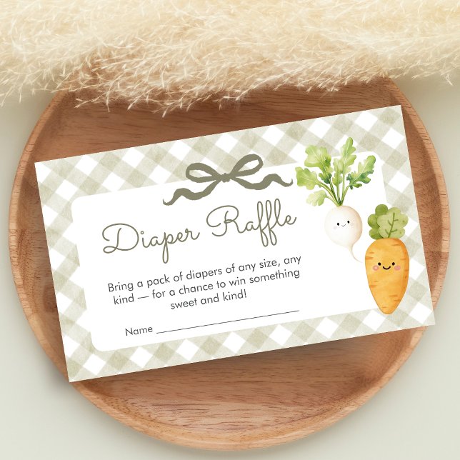 Locally Grown Little Sprout Shower Diaper Raffle Enclosure Card (Locally Grown Baby Shower Diaper Raffle)