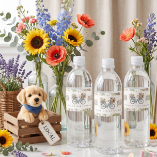 Locally Grown & Loved Baby Shower Water Bottle Label
