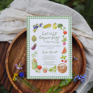 Locally Grown Market  Baby Shower  Invitation