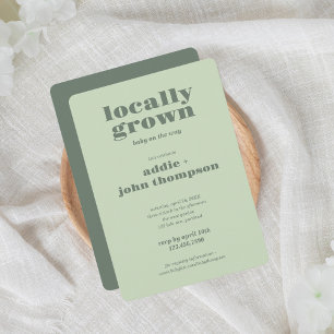 Locally Grown Modern Invitation   Colorblock SAGE