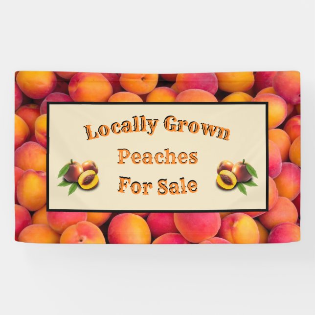 Locally Grown Peaches For Sale Banner (Horizontal)