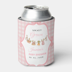 Locally grown Pink girl baby shower Baby sprinkle  Can Cooler
