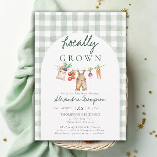 Locally Grown Produce Clothes Line Baby Shower Invitation
