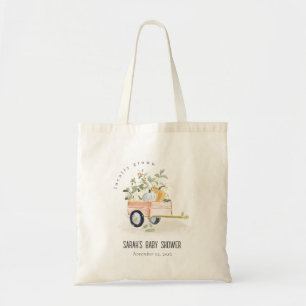 Locally Grown Pumpkin Cart Watercolor Baby Shower Tote Bag