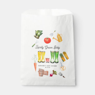 Locally Grown Red Boots Garden Baby Shower Favour Bag