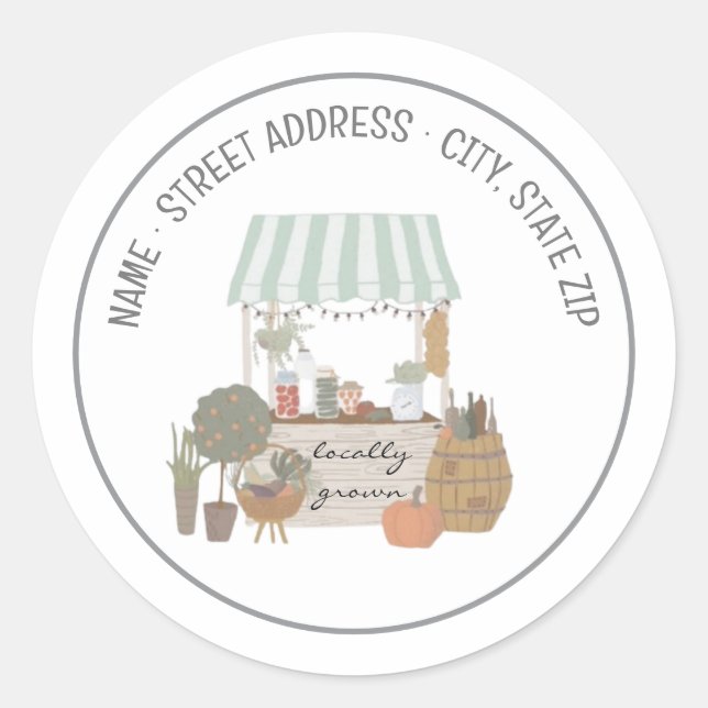 Locally Grown Return Address Sticker (Front)