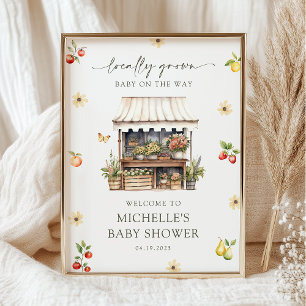 Locally Grown Rustic Boho Baby Shower Welcome Sign