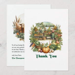 Locally Grown Rustic Farmers Market Birthday Thank You Card