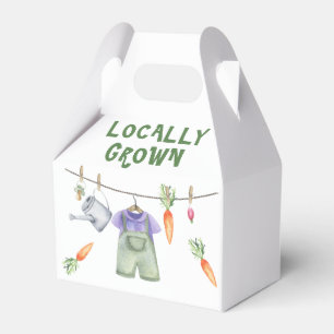 Locally grown vegetables watercolor baby shower favor box