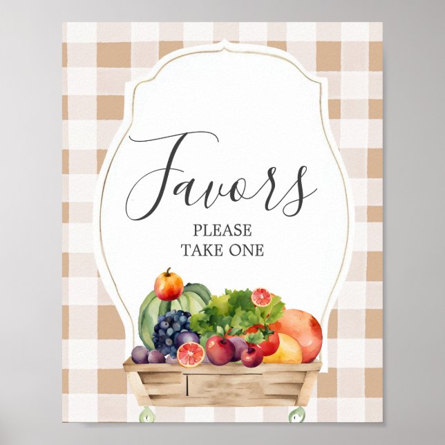 Locally Grown Veggies Farmer Baby Shower Favours Poster (Front)