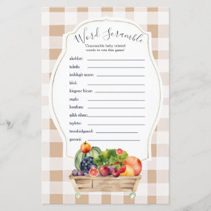Locally Grown Veggies Farmers Word Scramble Game