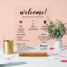 Location de vacances moderne Affiche de bienvenue