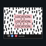 Location Location Location Real Estate Card<br><div class="desc">Location Location Location Real Estate Card Stand out with this modern and striking “LOCATION LOCATION LOCATION” business card, featuring bold blush pink text boxes against a white background with black mark-making accents. Perfect for real estate agents, brokers, or service-based businesses, this eye-catching design helps promote referrals, attract clients, and create...</div>
