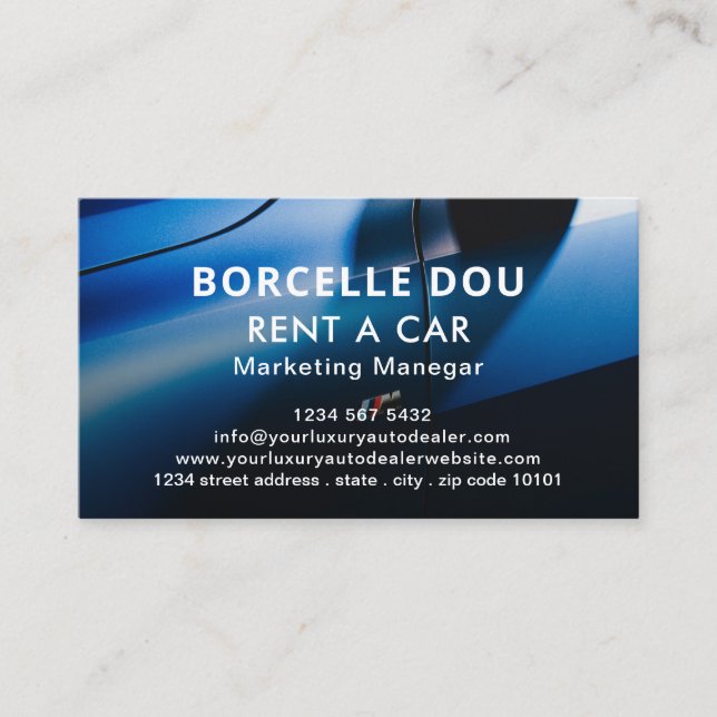 Location Moderne d'une voiture | Carte de visite m (Devant)