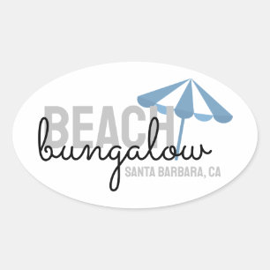 Location Parapluie de plage - Autocollant ovale
