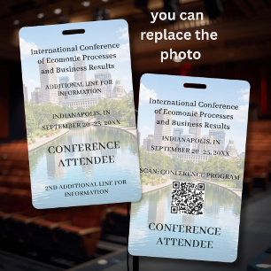 *Location Replaceable Photo Conference Attendee Badge
