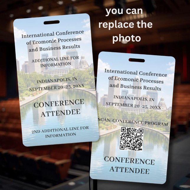 *Location Replaceable Photo Conference Attendee  Badge (Creator Uploaded)