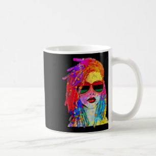 Loc'd Hair Art Black Queen Afro Woman Juneteenth Coffee Mug