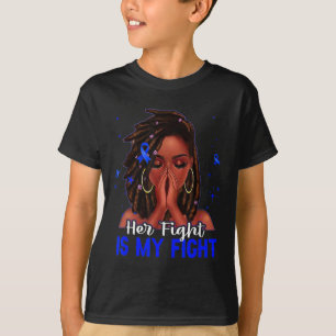 Loc'd Hair Black Woman Her Fight Is My Fight Diabe T-Shirt