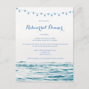 L'océan bleu allume des invitations de dîner de