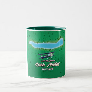 loch Arklet map Scotland vintage map Two-Tone Coffee Mug