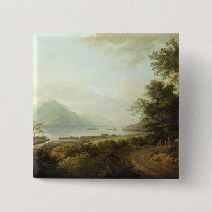 Loch Awe, Argyllshire, c.1780-1800 (oil on canvas) 2 Inch Square Button