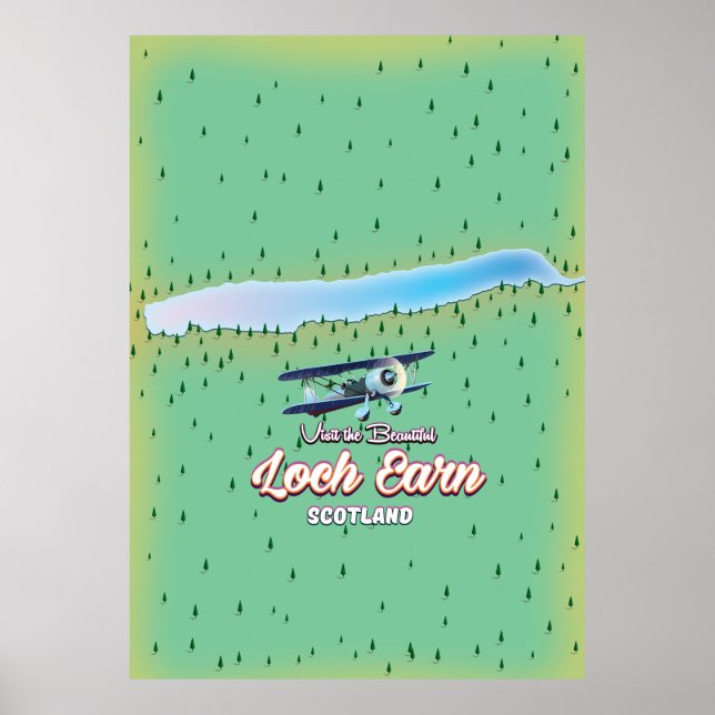 Loch Earnmap Scotland vintage map Poster (Front)