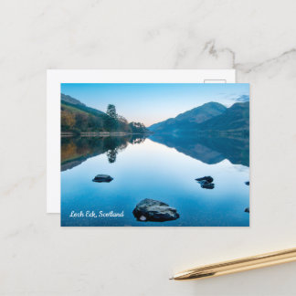 Loch Eck en bleu, carte postale d'Écosse
